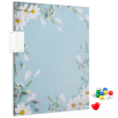 Tablón de corcho Estampado floral sobre fondo azul