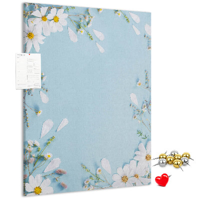 Tablón de corcho Estampado floral sobre fondo azul