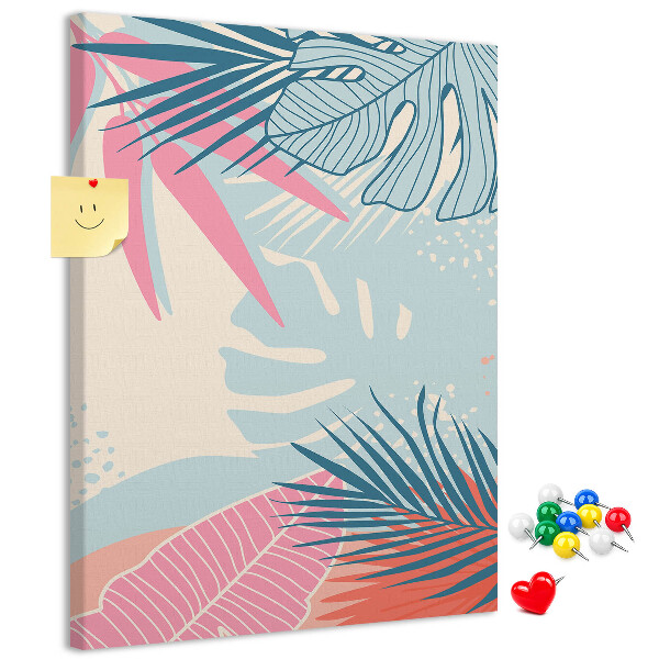 Tablero de corcho para pared Diseño tropical con hojas de palmera