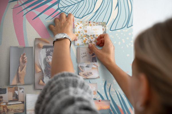 Tablero de corcho para pared Diseño tropical con hojas de palmera