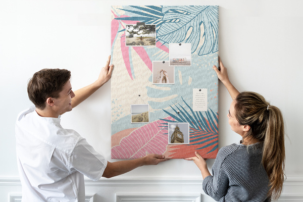 Tablero de corcho para pared Diseño tropical con hojas de palmera