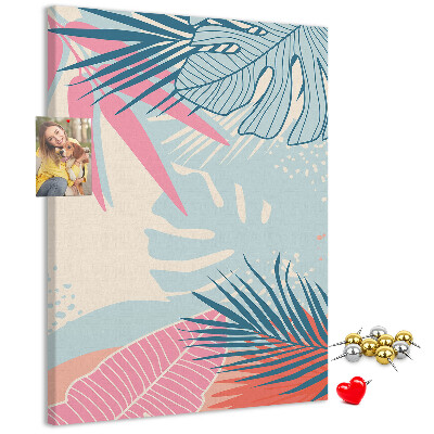 Tablero de corcho para pared Diseño tropical con hojas de palmera