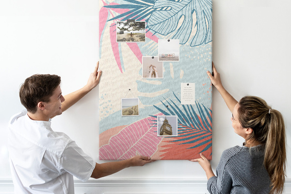 Tablero de corcho para pared Diseño tropical con hojas de palmera