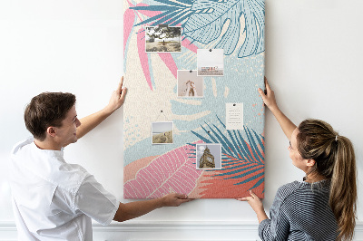 Tablero de corcho para pared Diseño tropical con hojas de palmera