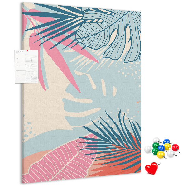 Tablero de corcho para pared Diseño tropical con hojas de palmera