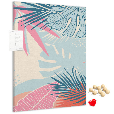 Tablero de corcho para pared Diseño tropical con hojas de palmera