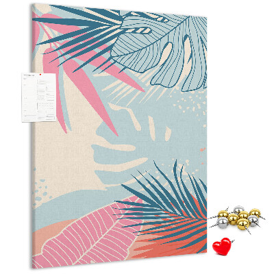 Tablero de corcho para pared Diseño tropical con hojas de palmera