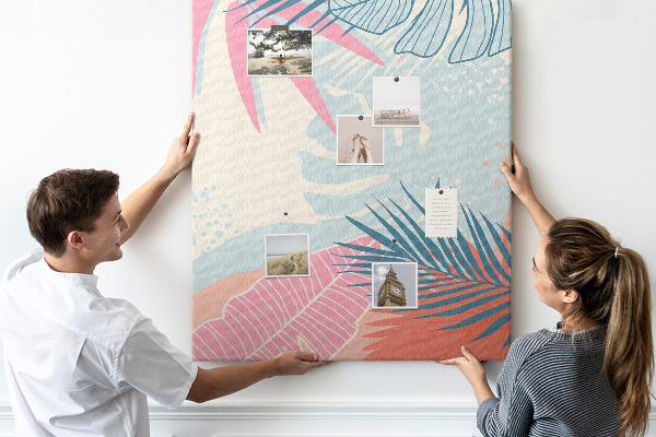 Tablero de corcho para pared Diseño tropical con hojas de palmera