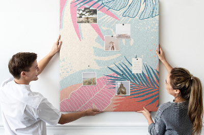 Tablero de corcho para pared Diseño tropical con hojas de palmera
