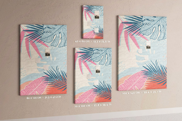 Tablero de corcho para pared Diseño tropical con hojas de palmera