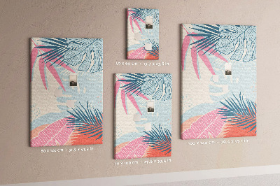 Tablero de corcho para pared Diseño tropical con hojas de palmera
