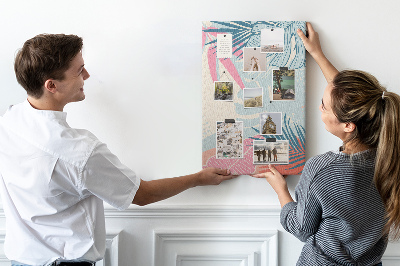 Tablero de corcho para pared Diseño tropical con hojas de palmera