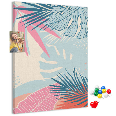 Tablero de corcho para pared Diseño tropical con hojas de palmera
