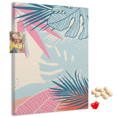 Tablero de corcho para pared Diseño tropical con hojas de palmera