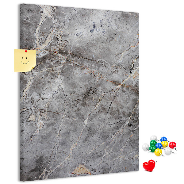 Tablón de corcho Mármol gris con vetas delicadas