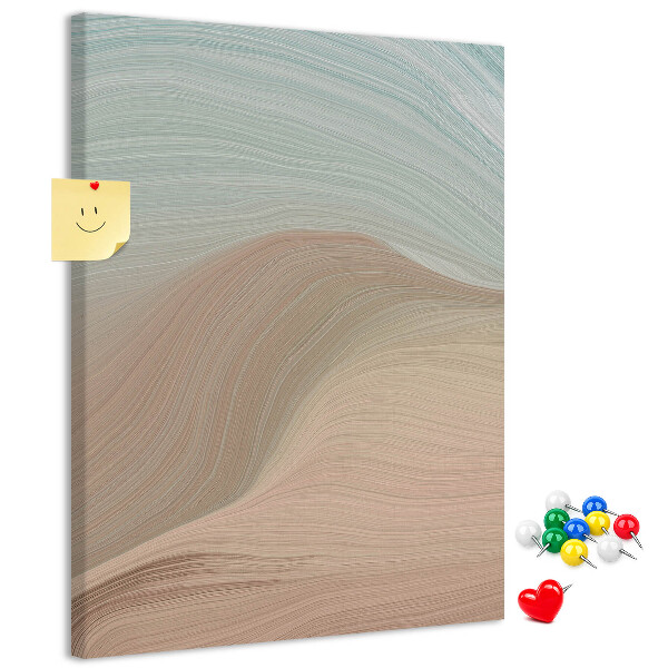 Tablero de corcho Ondas delicadas en tonos pastel