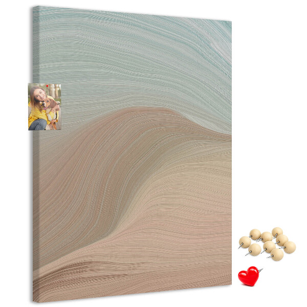 Tablero de corcho Ondas delicadas en tonos pastel