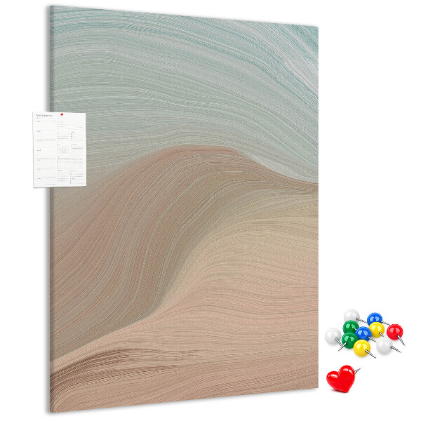 Tablero de corcho Ondas delicadas en tonos pastel