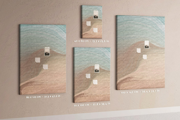 Tablero de corcho Ondas delicadas en tonos pastel