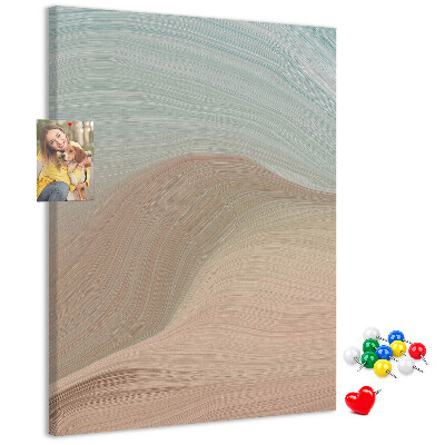 Tablero de corcho Ondas delicadas en tonos pastel