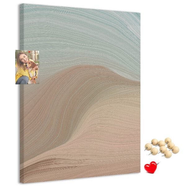 Tablero de corcho Ondas delicadas en tonos pastel