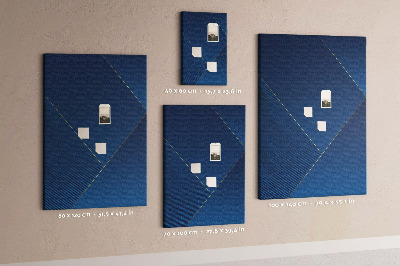 Decoración pizarra de corcho Diseño moderno en tonos azules.