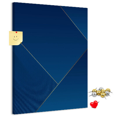 Decoración pizarra de corcho Diseño moderno en tonos azules.