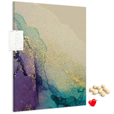 Tablero de corcho para pared con diseño abstracto en detalles de color púrpura