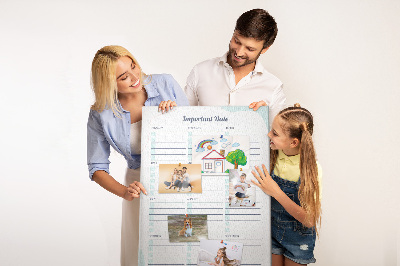Tablero de corcho Agenda mensual con detalles coloridos.