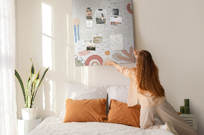 Tablero de corcho para pared Agenda colorida con formas abstractas