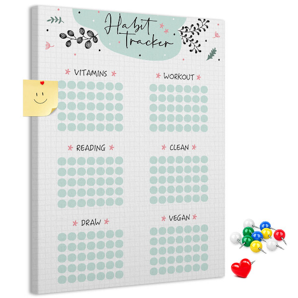 Tablero de corcho Seguimiento de hábitos minimalista