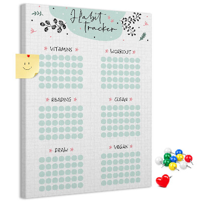Tablero de corcho Seguimiento de hábitos minimalista