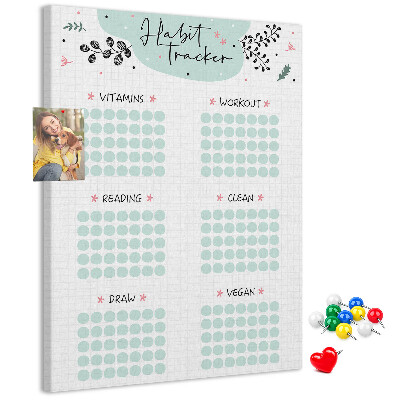 Tablero de corcho Seguimiento de hábitos minimalista