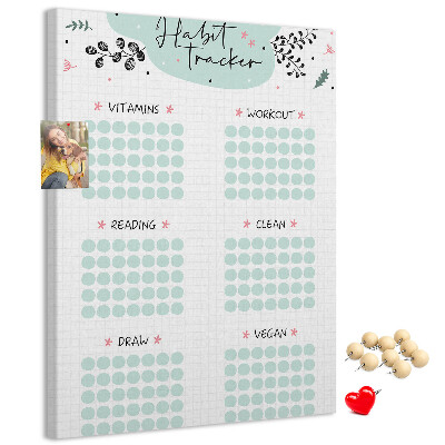 Tablero de corcho Seguimiento de hábitos minimalista