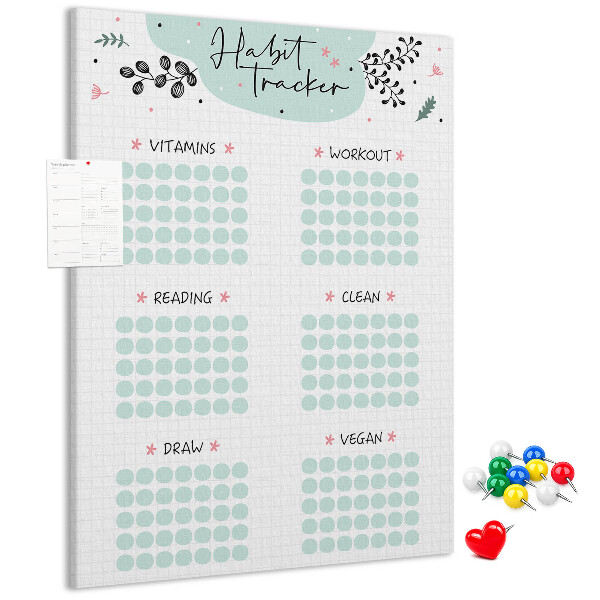 Tablero de corcho Seguimiento de hábitos minimalista