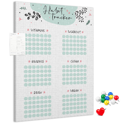 Tablero de corcho Seguimiento de hábitos minimalista
