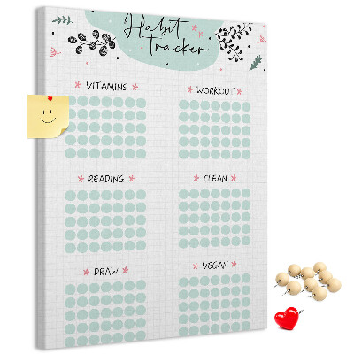 Tablero de corcho Seguimiento de hábitos minimalista