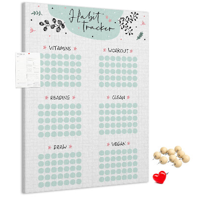 Tablero de corcho Seguimiento de hábitos minimalista