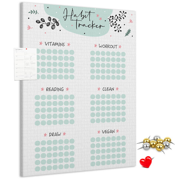 Tablero de corcho Seguimiento de hábitos minimalista