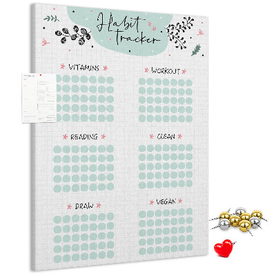 Tablero de corcho Seguimiento de hábitos minimalista