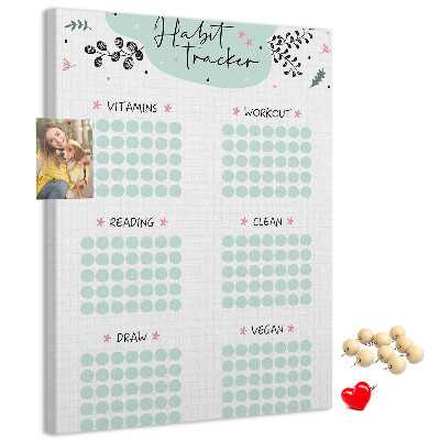 Tablero de corcho Seguimiento de hábitos minimalista
