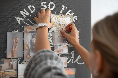 Tablero de corcho para pared con diseño de montañas y aventura al estilo clásico