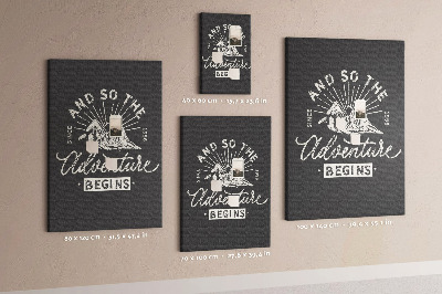Tablero de corcho para pared con diseño de montañas y aventura al estilo clásico