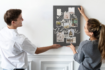 Tablero de corcho para pared con diseño de montañas y aventura al estilo clásico