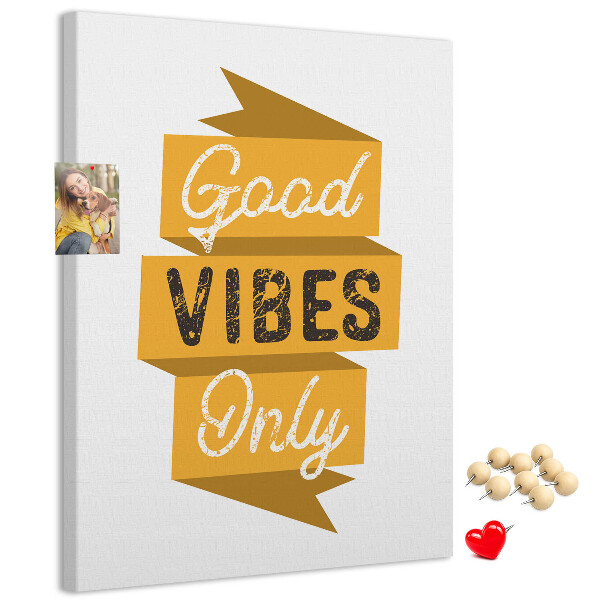 Tablón de corcho Vibraciones positivas en gráficos con estilo