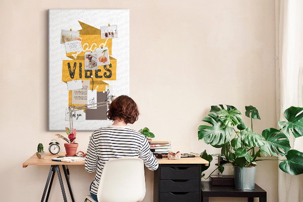 Tablón de corcho Vibraciones positivas en gráficos con estilo