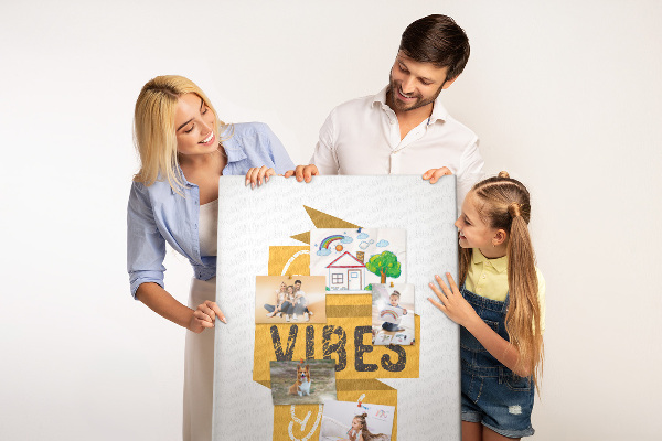 Tablón de corcho Vibraciones positivas en gráficos con estilo