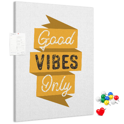 Tablón de corcho Vibraciones positivas en gráficos con estilo
