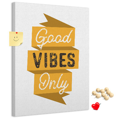 Tablón de corcho Vibraciones positivas en gráficos con estilo