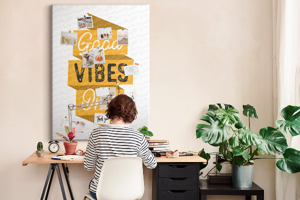 Tablón de corcho Vibraciones positivas en gráficos con estilo